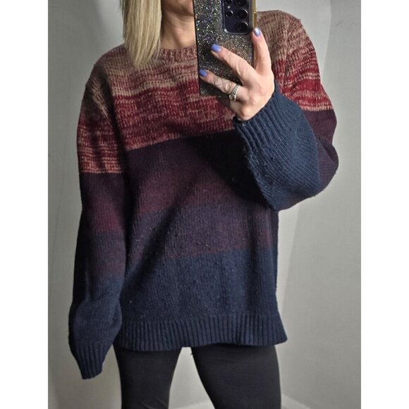 Colorful Space Dyed Stripes Oversized Cozy Sweater H&M LOGG - Picture 1 of 12